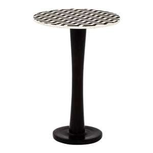 Artok Round Wooden Side Table In White And Black