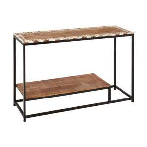Artok Wooden Console Table With Black Metal Legs In Natural