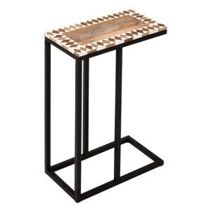 Artok Wooden Side Table In Natural With Black Legs