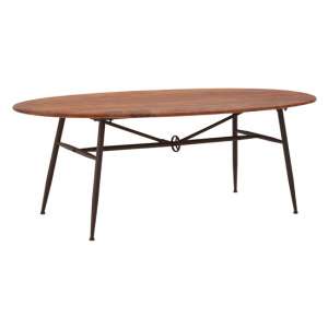 Ashbling Oval Wooden Dining Table In Walnut