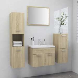 Asher Wooden Bathroom Furniture Set In Sonoma Oak