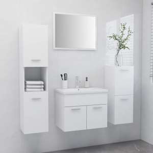 Asher Wooden Bathroom Furniture Set In White