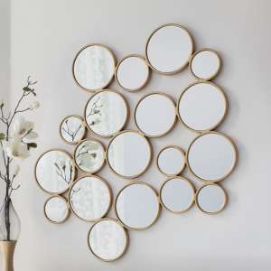 Asheville Contemporary Wall Mirror In Gold Protruding Frame