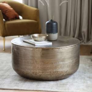 Ashta Metal Round Coffee Table In Bronze