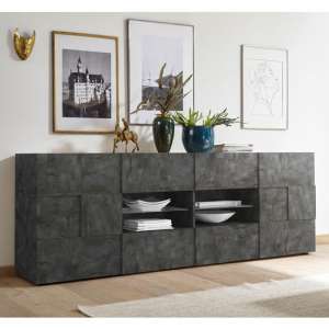 Aspen Wooden 2 Doors Sideboard In Oxide With 4 Drawers