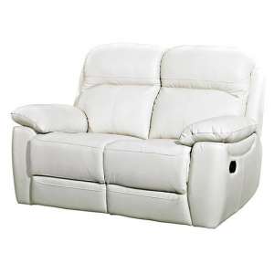 Astona Leather 2 Seater Fixed Sofa In Ivory