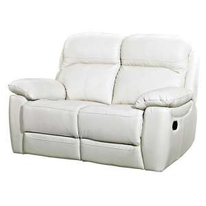 Astona Leather 2 Seater Recliner Sofa In Ivory