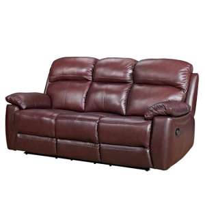 Astona Leather 3 Seater Fixed Sofa In Chestnut