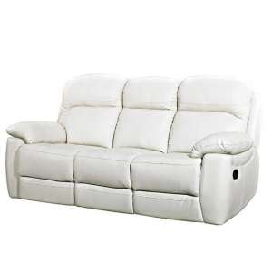 Astona Leather 3 Seater Recliner Sofa In Ivory