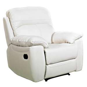 Astona Leather Recliner Sofa Chair In Ivory