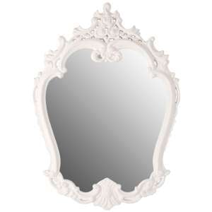 Cikroya Rose Crest Wall Bedroom Mirror In Antique White Frame