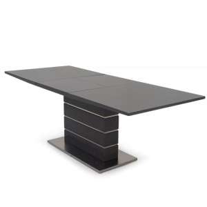 Malton Glass Extending Dining Table With Grey High Gloss