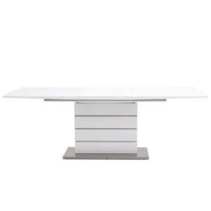 Malton Glass Extending Dining Table With White High Gloss