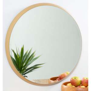Athens Large Round Wall Bedroom Mirror In Gold Frame