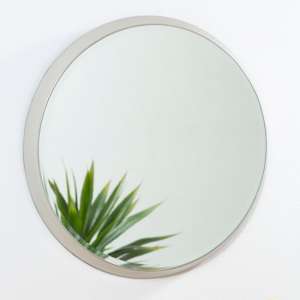 Athens Medium Round Wall Bedroom Mirror In Silver Frame