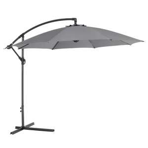 Athine 300cm Round Cantilever Parasol In Light Grey