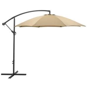 Athine 300cm Round Cantilever Parasol In Taupe