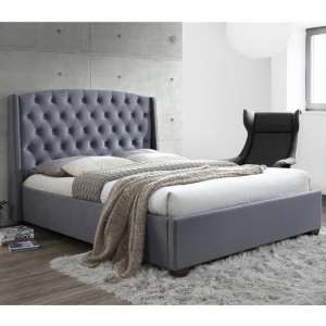 Atlas Fabric King Size Bed In Grey Velvet