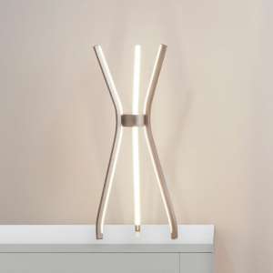Atlas Tripod LED Table Lamp In Satin Nickel