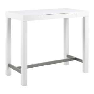 Atzo High Gloss 1 Drawer Bar Table In White