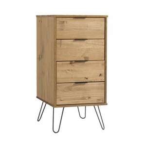 Avoch Narrow Chest Of Drawers In Waxed Pine With 4 Drawers