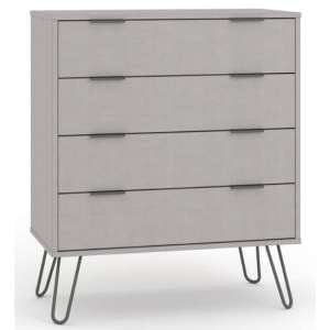 Avoch Wooden Chest Of Drawers In Grey With 4 Drawers
