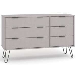 Avoch Wooden Chest Of Drawers In Grey With 6 Drawers