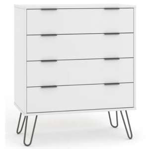 Avoch Wooden Chest Of Drawers In White With 4 Drawers