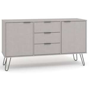 Avoch Wooden Sideboard In Grey With 2 Doors 3 Drawers