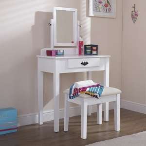 Staines Contemporary Dressing Table Set In White