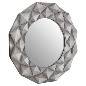 Aureia 3D Effect Wall Bedroom Mirror In Light Silver Frame