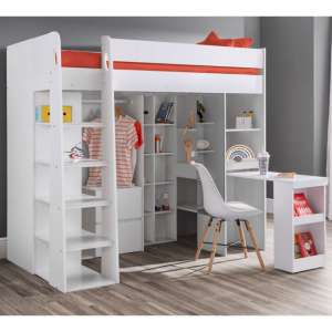 Abelina High Sleeper Kids Bed In White