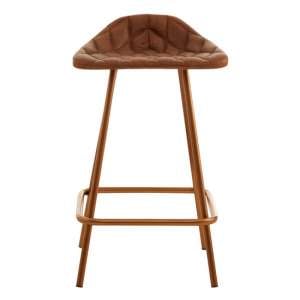 Australis Cubic Base Faux Leather Bar Stool In Brown
