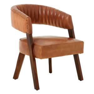 Australis Faux Leather Accent Chair In Light Brown