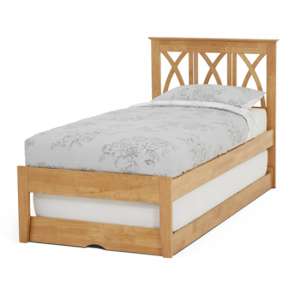 Autumn Hevea Wooden Single Bed And Guest Bed In Honey Oak