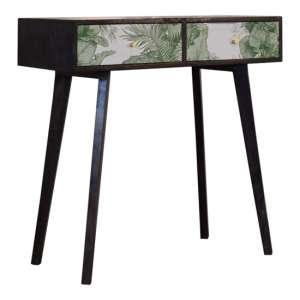 Avanti Wooden 2 Drawers Console Table In Tropical Pattern