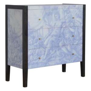 Avanti Wooden Chest Of 3 Drawers In Sculpture Pattern