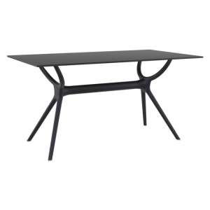 Aviemore Outdoor Rectangular 140cm Wooden Dining Table In Black