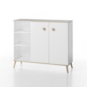 Avira Wooden Childrens Storage Cabinet In Alpine White And Oak