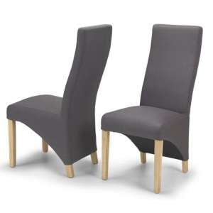 Devon Grey Polyester Dining Chairs In A Pair With Natural Legs