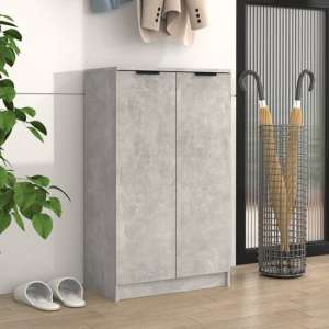 Avory Shoe Storage Cabinet With 2 Doors In Concrete Effect