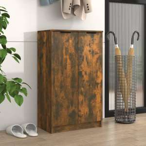 Avory Shoe Storage Cabinet With 2 Doors In Smoked Oak