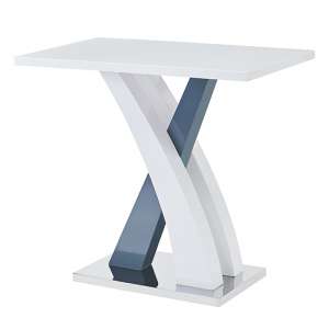 Axara Bar Table Rectangular In White And Grey High Gloss