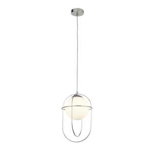 Axis 1 Pendant Light In Chrome With Opal Glass Ball