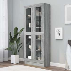Axtan Wooden Display Cabinet With 2 Doors In Grey Sonoma Oak