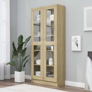 Axtan Wooden Display Cabinet With 2 Doors In Sonoma Oak