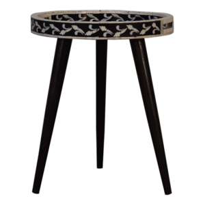 Axton Wooden Tray End Table In Walnut And Resin Inlay Pattern