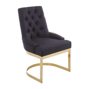 Azaltro Linen Fabric Dining Chair In Black     