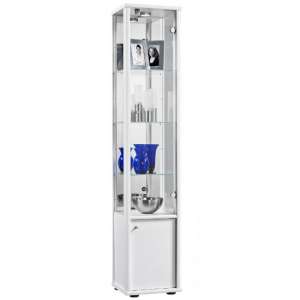 Sarda Contemporary Display Cabinet In White With 1 Door