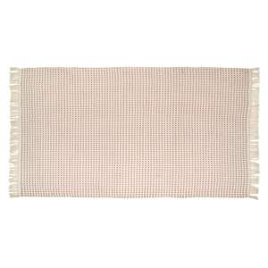 Azteca Coconut Large Rectangular Grove Fabric Rug In Coral